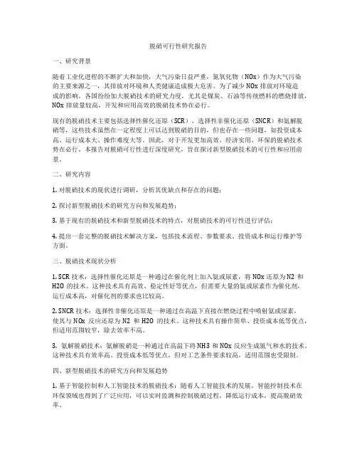 脱硝可行性研究报告