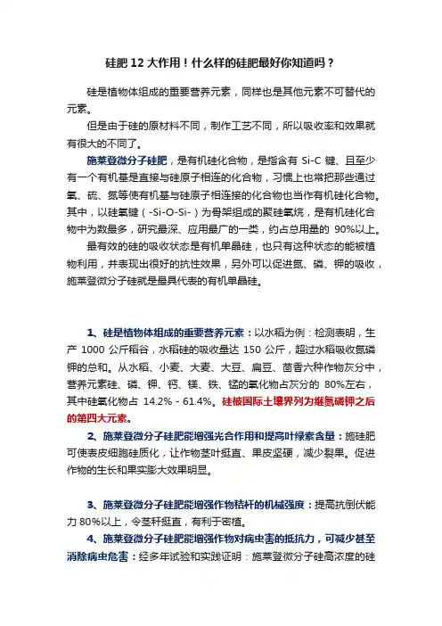 硅肥12大作用！什么样的硅肥最好你知道吗？