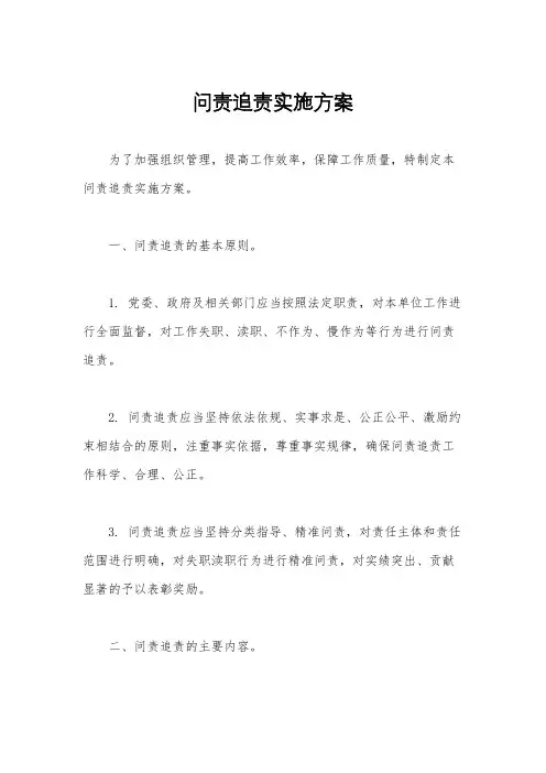 问责追责实施方案