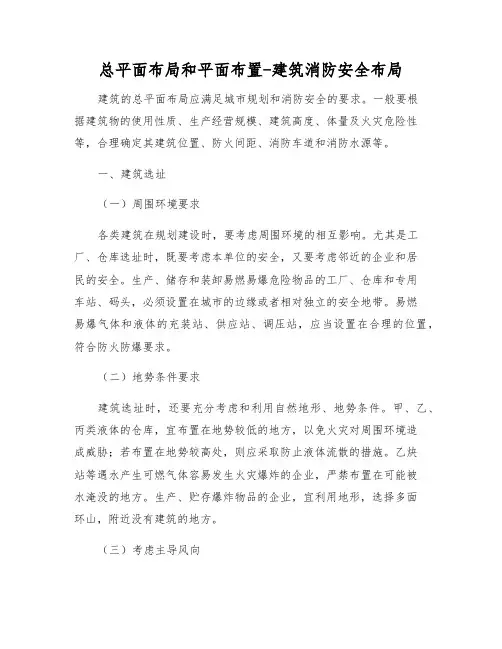 总平面布局和平面布置-建筑消防安全布局