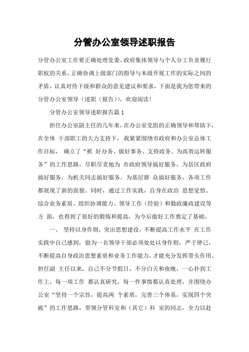 分管办公室领导述职报告 (2)