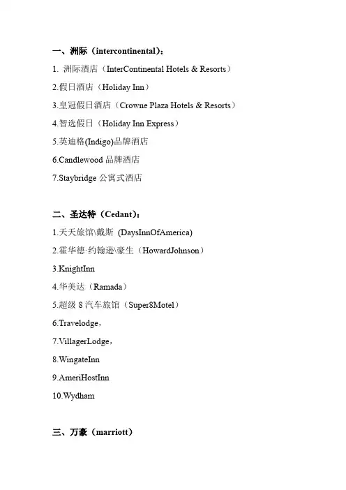 10大酒店集团