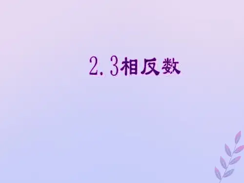 (新版)华东师大版七年级数学上册第2章有理数2.2数轴2.3相反数 