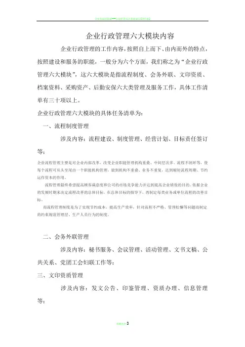 行政管理六大模块