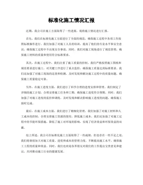 标准化施工情况汇报