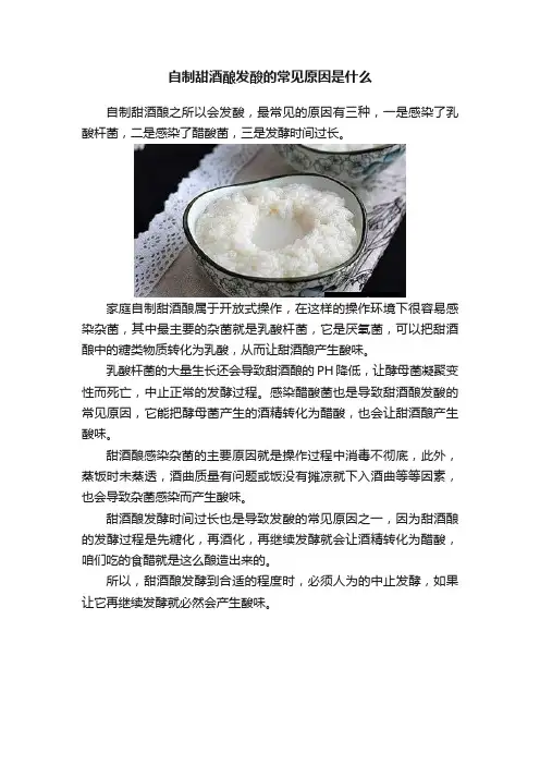 自制甜酒酿发酸的常见原因是什么