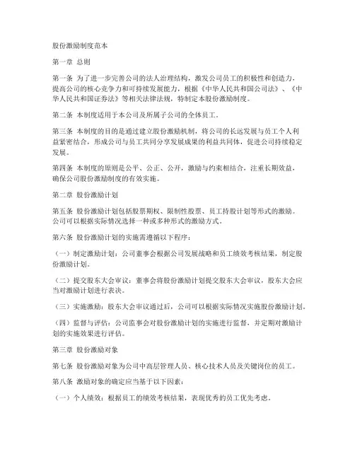 股份激励制度_范本