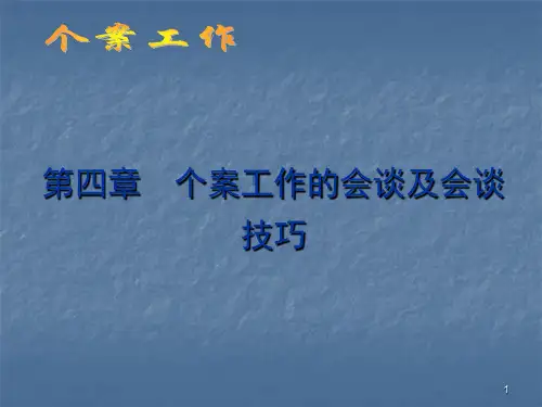个案工作的会谈及会谈技巧ppt课件