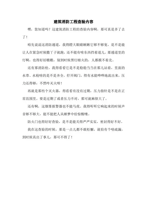 建筑消防工程查验内容