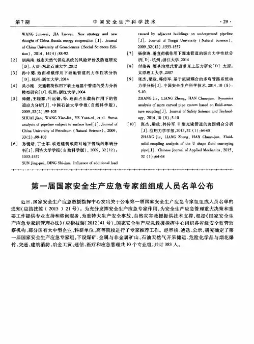 第一届国家安全生产应急专家组组成人员名单公布