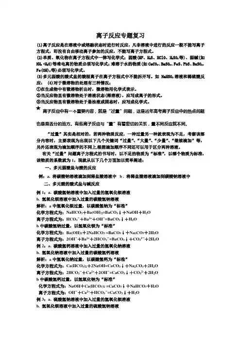 离子反应专题复习