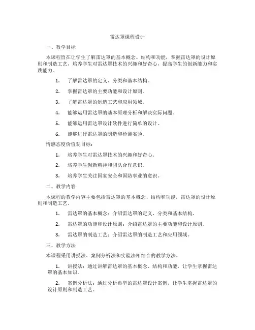 雷达罩课程设计