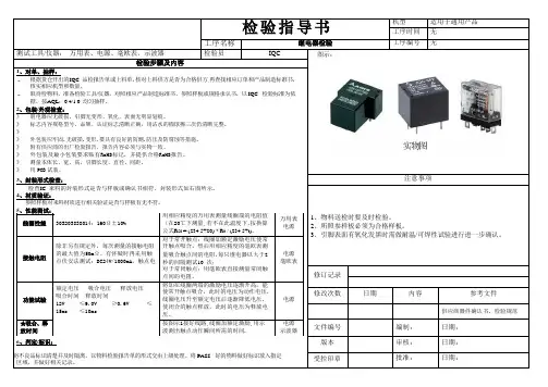 继电器检验指导书