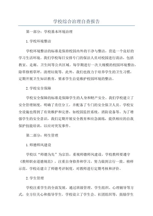 学校综合治理自查报告