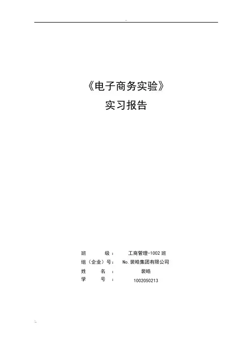 奥派电子商务实验报告