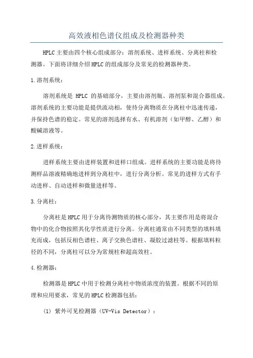 高效液相色谱仪组成及检测器种类