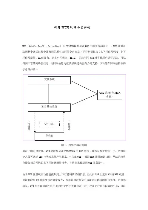 利用MTR处理小区掉话