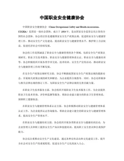 中国职业安全健康协会