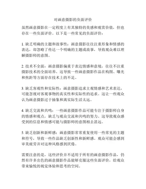 对画意摄影的负面评价