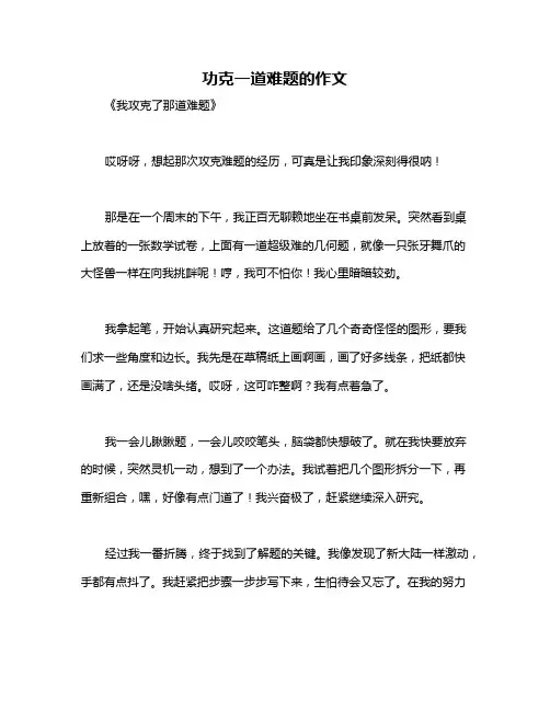 功克一道难题的作文