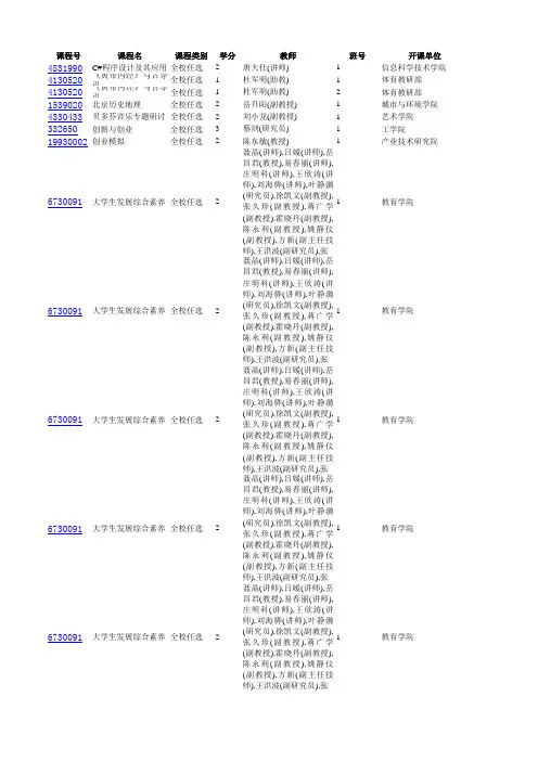 北大全校公选课