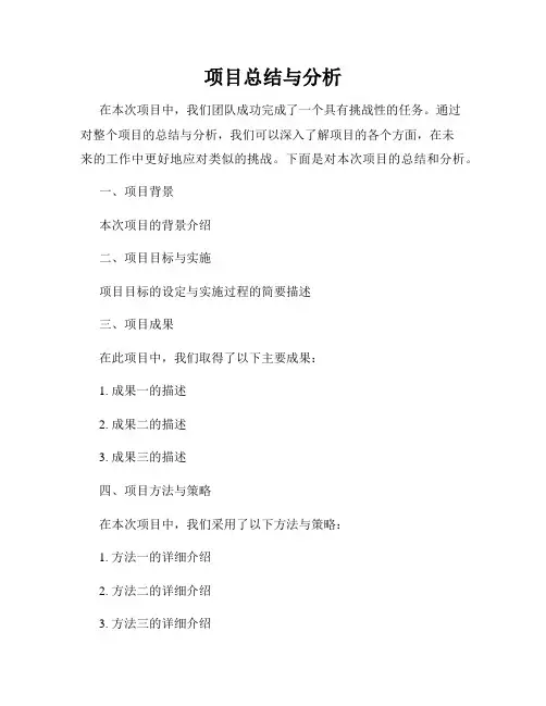 项目总结与分析
