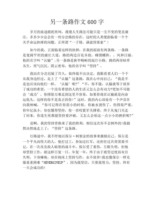 中小学优选作文之另一条路作文600字