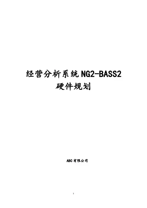 经营分析系统建设NG2-BASS2硬件规划