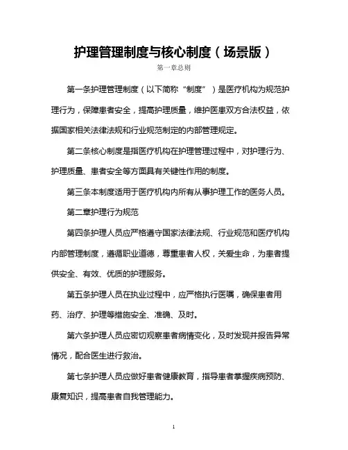 护理管理制度与核心制度(场景版)