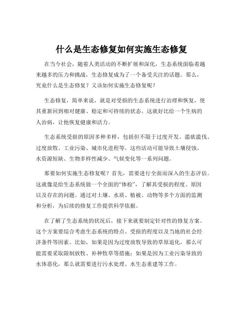 什么是生态修复如何实施生态修复