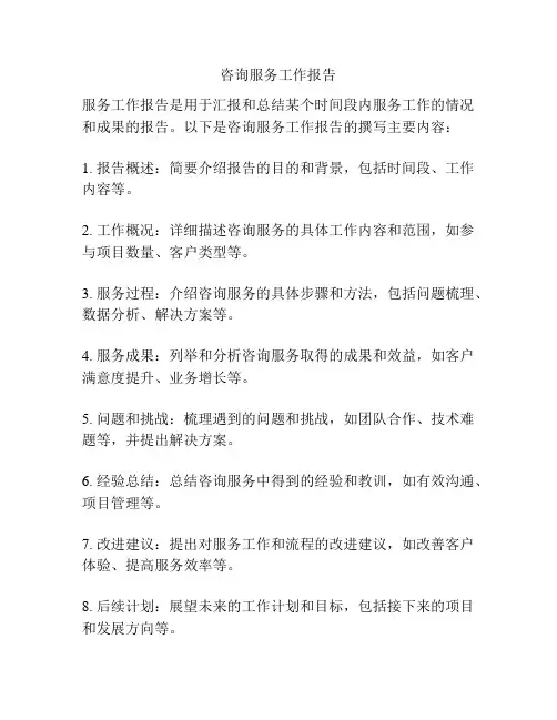 咨询服务工作报告