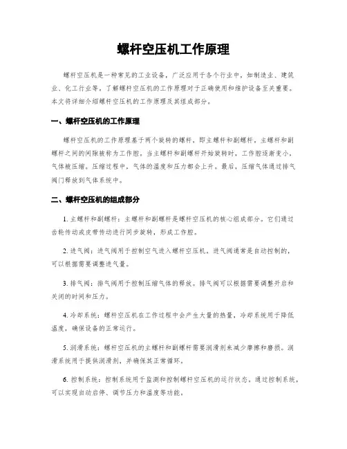 螺杆空压机工作原理