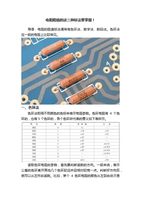 电阻阻值的这三种标法要掌握！