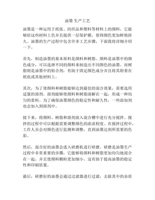 油墨 生产工艺