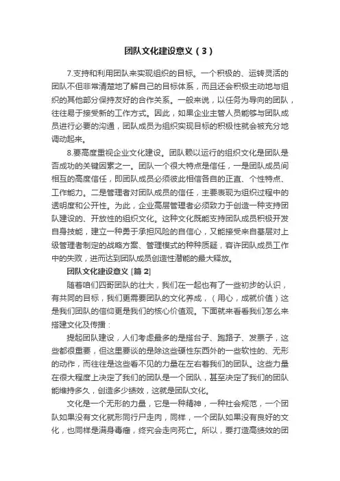 团队文化建设意义（3）
