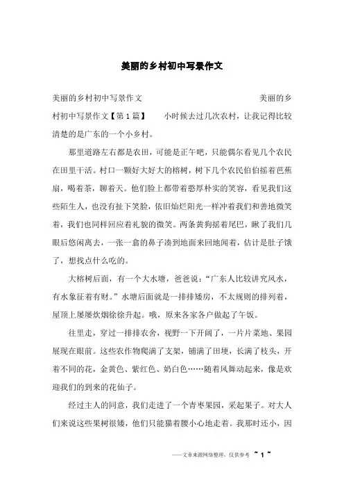 美丽的乡村初中写景作文