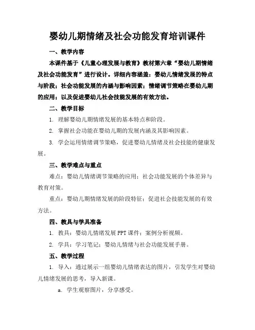 婴幼儿期情绪及社会功能发育培训课件