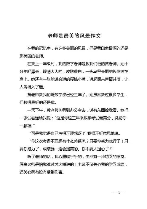 老师是最美的风景作文
