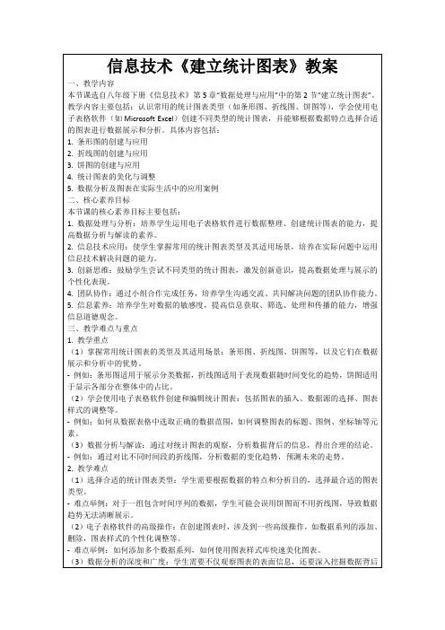 信息技术《建立统计图表》教案