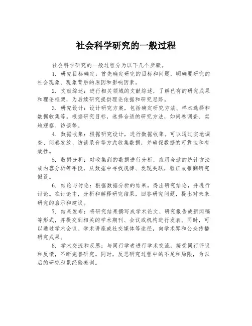 社会科学研究的一般过程