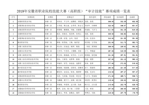 2019年安徽省职业院校技能大赛(高职组)“审计 ... - 安徽审计职业学院