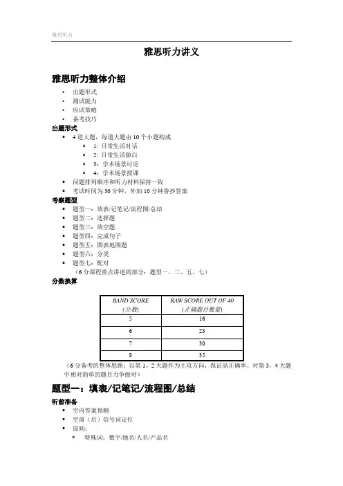 雅思6分听力讲义