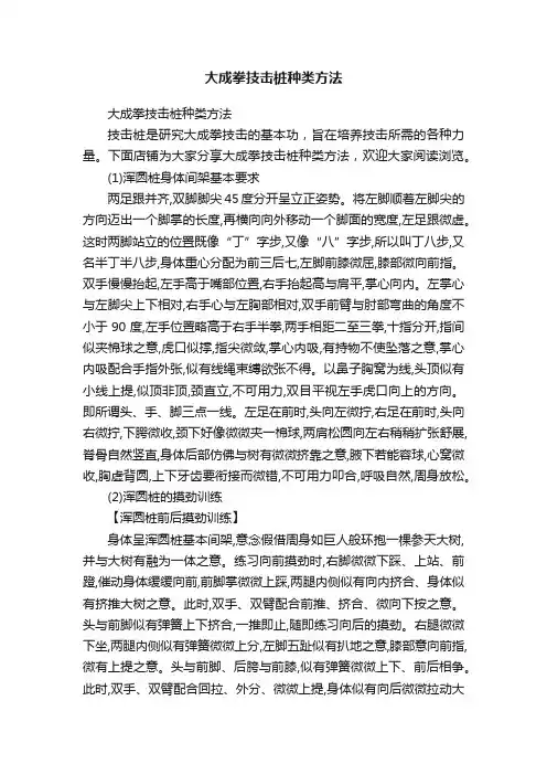 大成拳技击桩种类方法