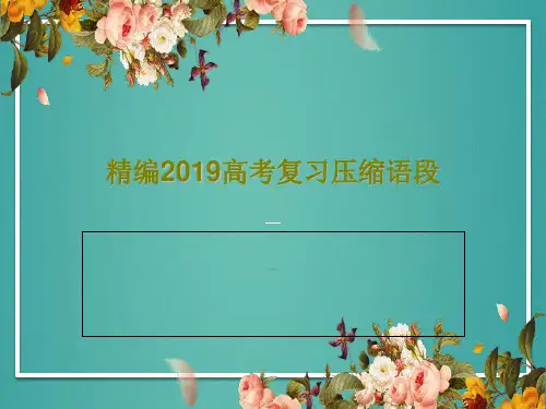 精编2019高考复习压缩语段PPT共56页