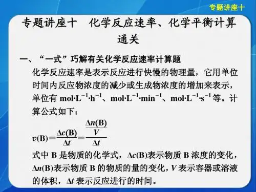 2013步步高化学大一轮复习讲义专题讲座十