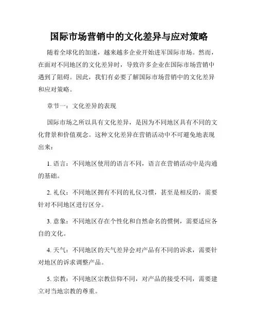 国际市场营销中的文化差异与应对策略