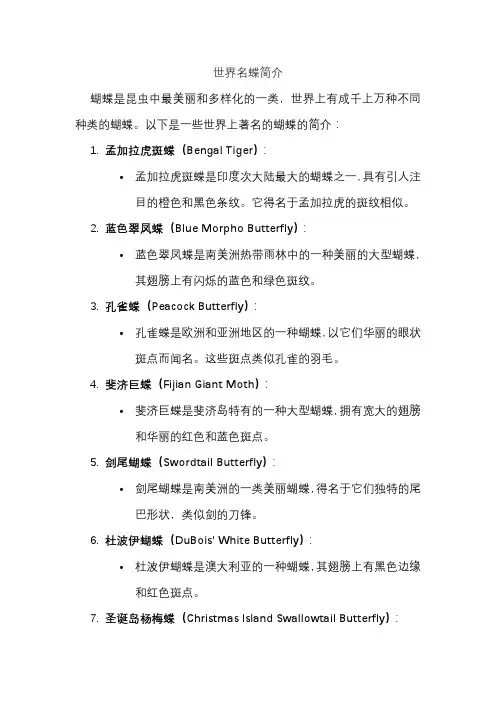 世界名蝶简介