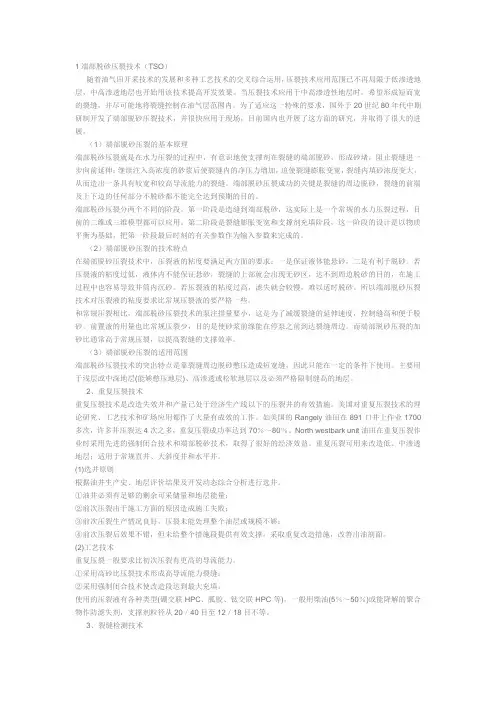 水力压裂新工艺和新技术