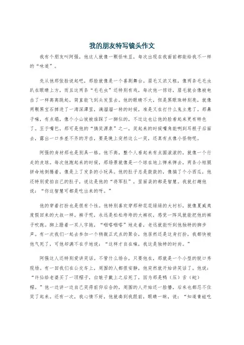 我的朋友特写镜头作文