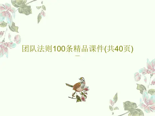 团队法则100条精品课件(共40页)PPT43页
